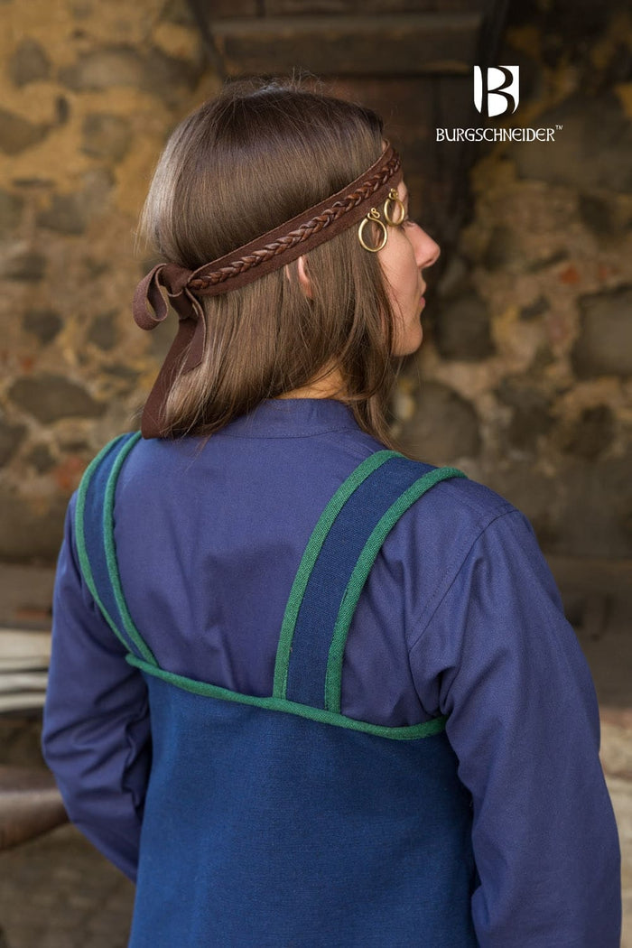 Rusvik wikińska suknia Katarzyna, niebiesko-zielona