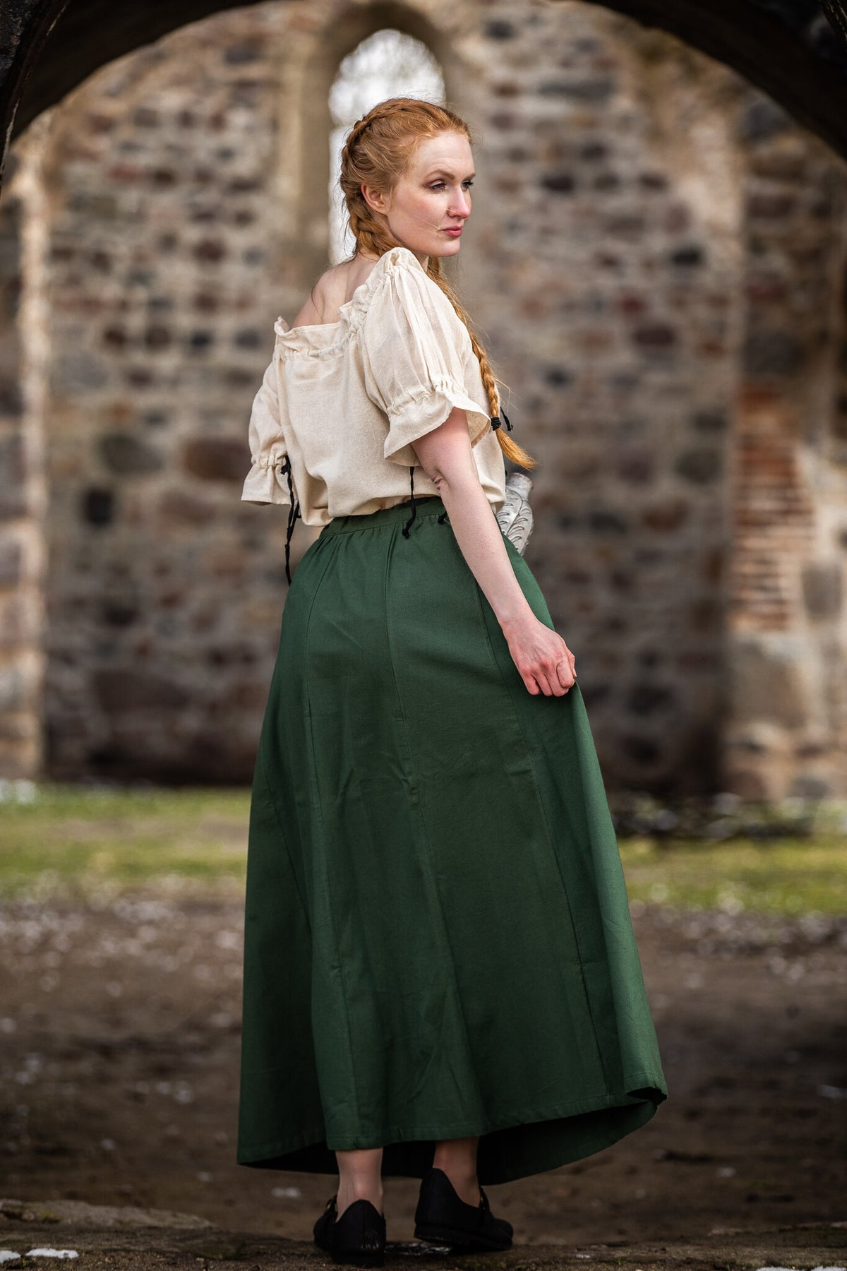 Medeltida kjol Konstanze, grön