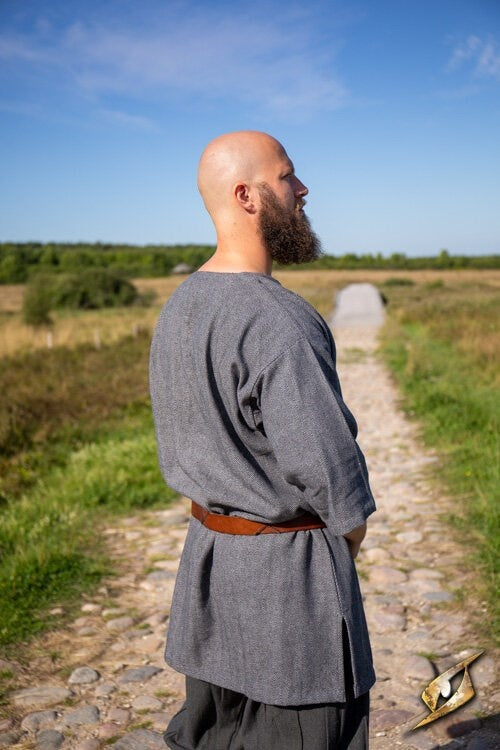 Tunique viking Arvis, motif en arête de poisson, Storm gris