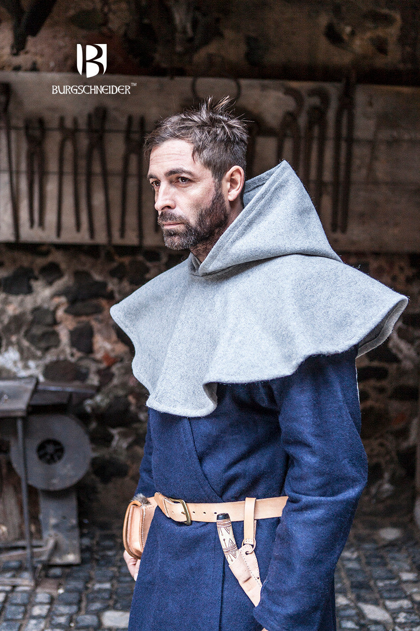 Kapuzenmantel Cucullus, grau, Wollmischung