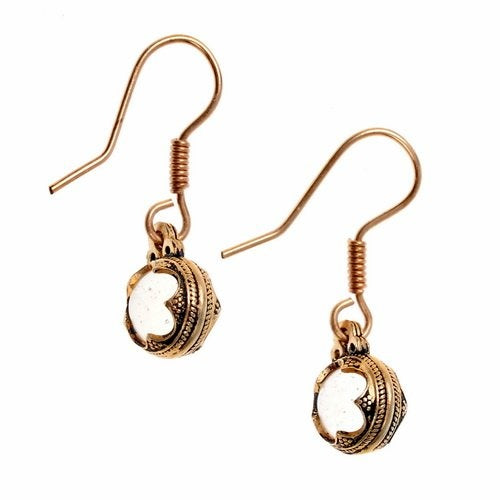 Boucles d'oreilles Gotland cristal de montagne, 1 cm, bronze