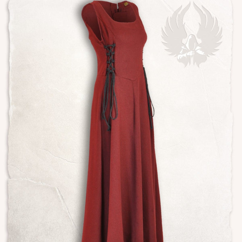 Middelalderlig surcot Uma, rød