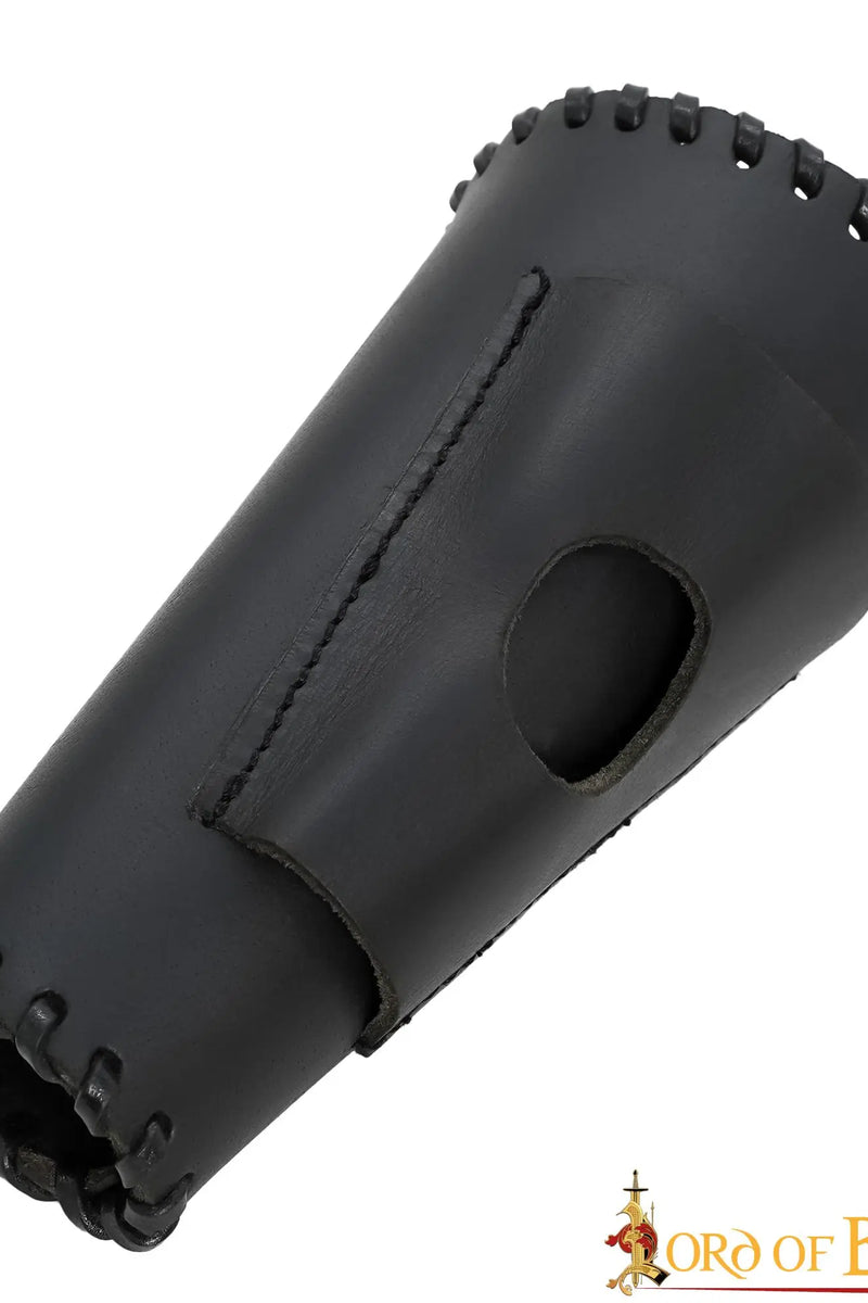 Brassard en cuir avec porte-couteau, noir