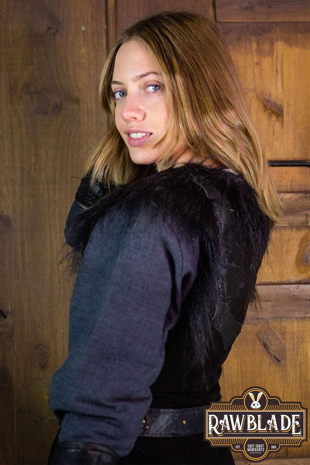 Raven Leather Jerkin, woman, black