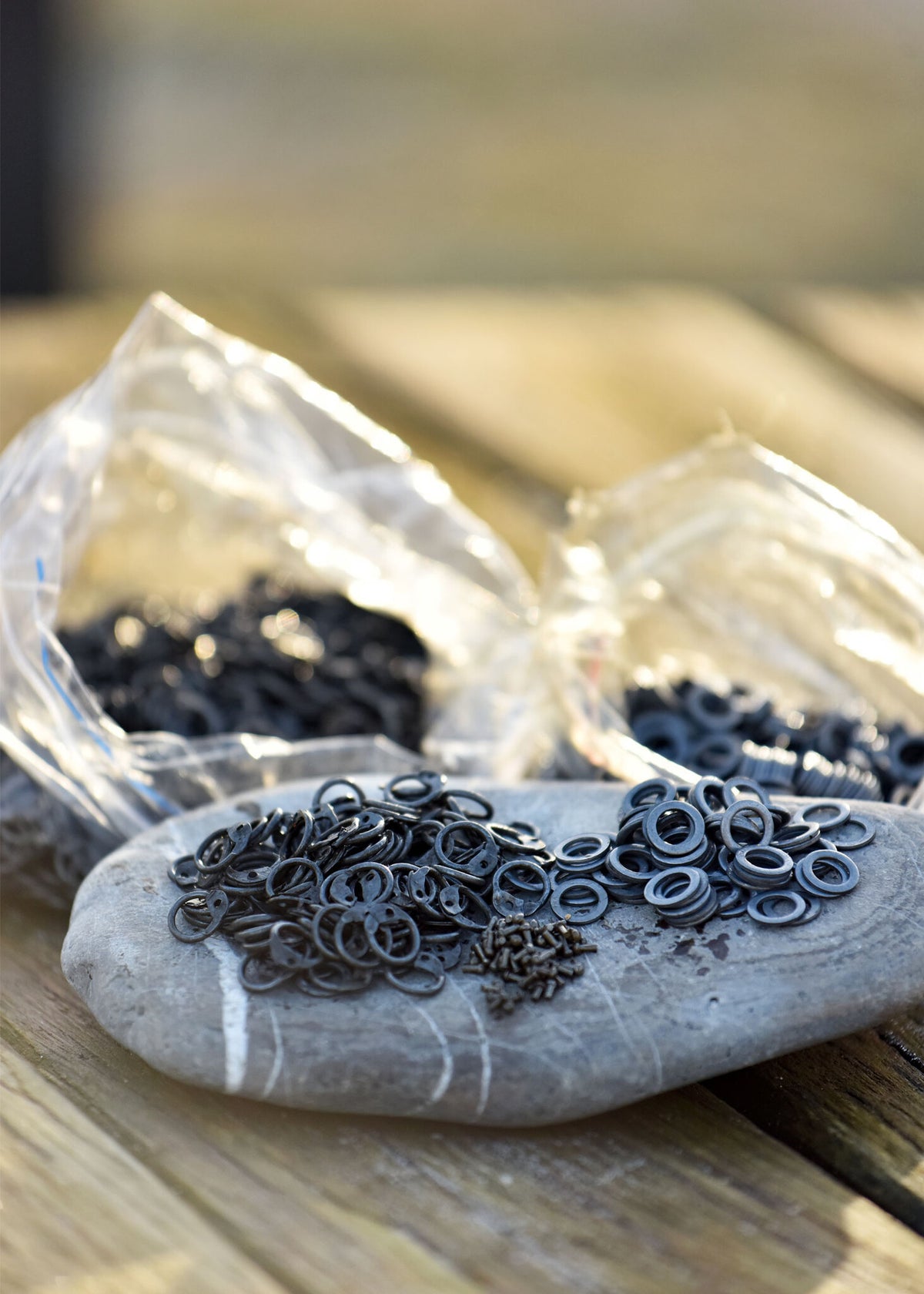 1 kg maliënringe, blandet, 6 mm