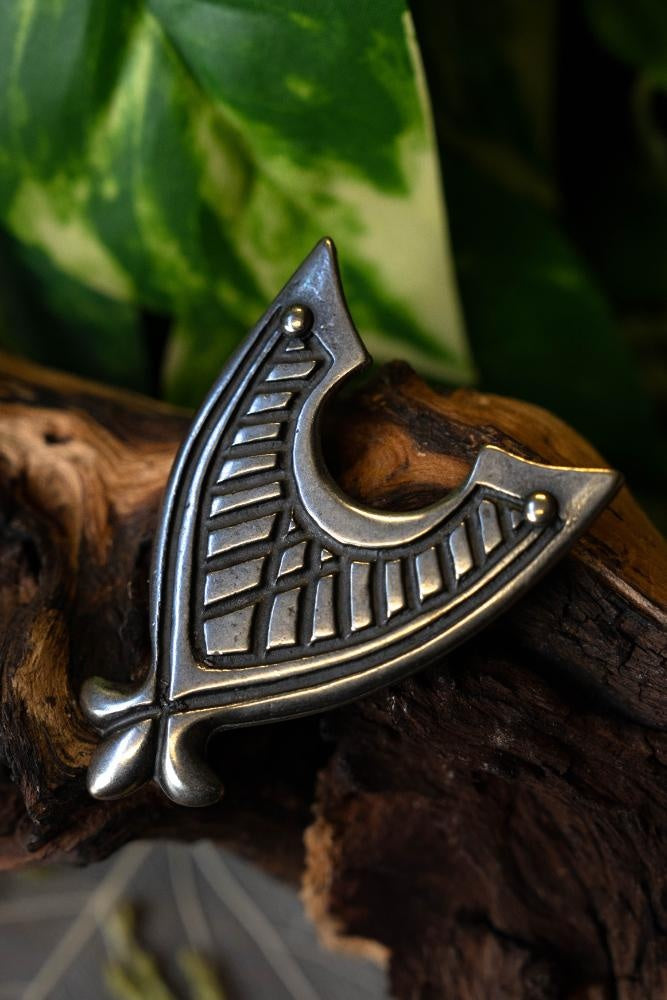 Medieval belt end 4.5 cm, silvered