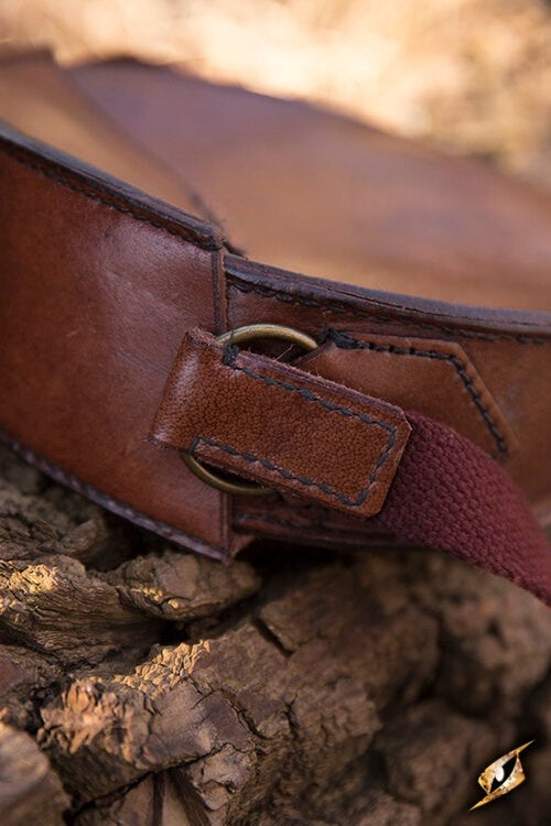 Rund läderväska, brun