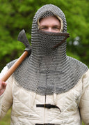 Ringhuva i ringbrynja med triangulär ventail, obehandlad, 8 mm