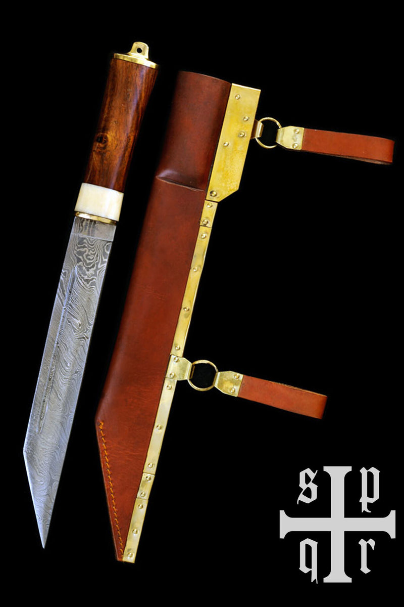 Wikinger Sax Wexford, Damaszenerstahl, halbscharf