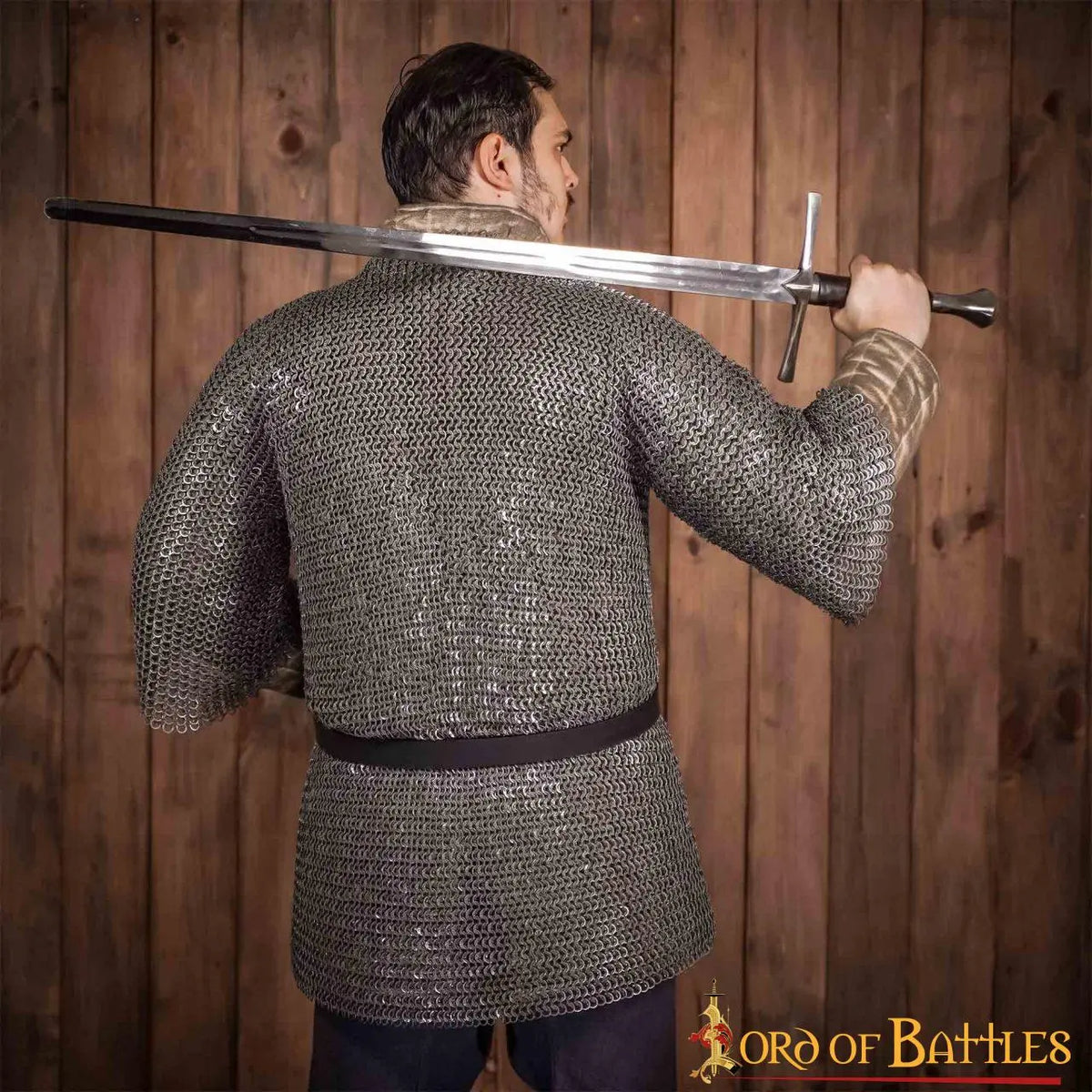 Maliëhaubergeon, blandede flade ringe, runde klinknagler, 9 mm