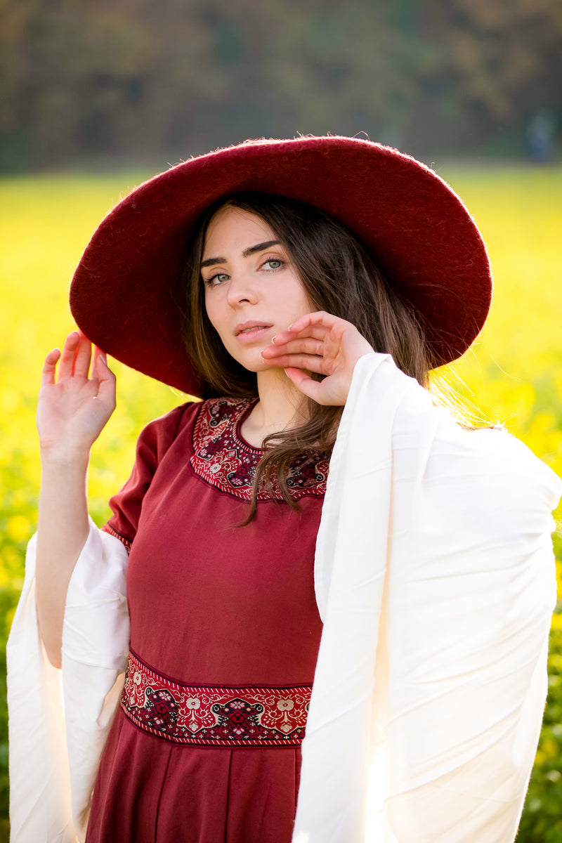Chapeau en feutre, rouge