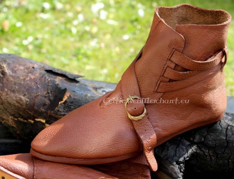 Skandinaviske ankelstøvler, 1300–1400, brun