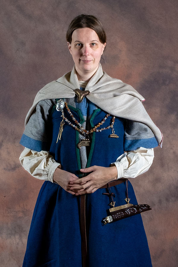 Rusvik Viking jurk Luiza, wolmix, blauw-grijs