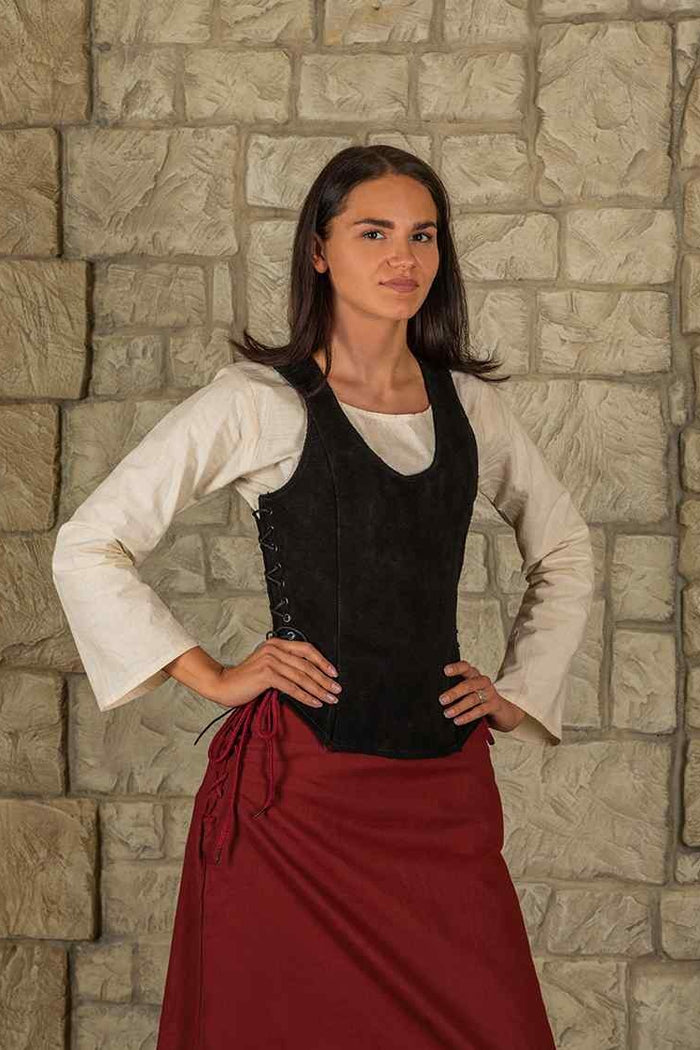 Leather bodice Lisa, black
