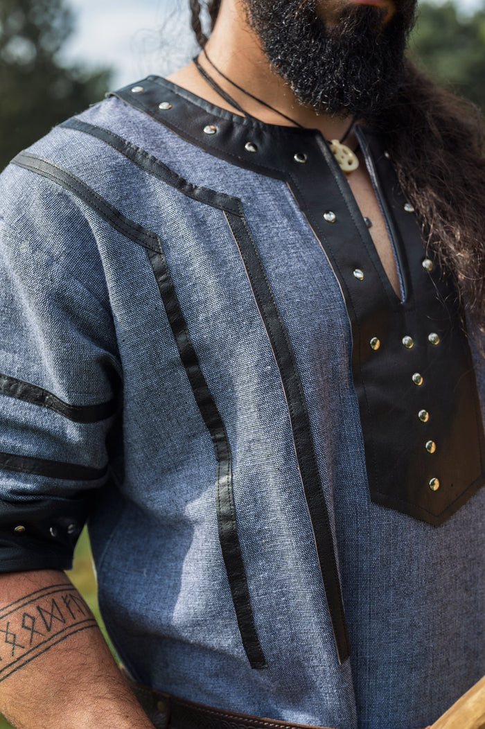 Viking tuniek Rollo, blauw-grijs