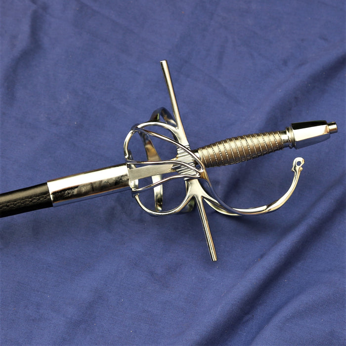 Rapier nahkavyöllä, karaistu, tylppä (battle-ready)
