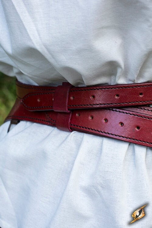Two-part sword belt, red