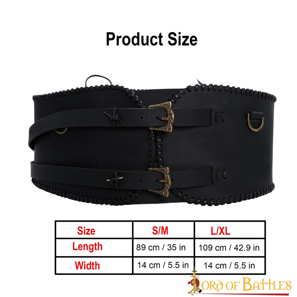 Large ceinture viking, brun