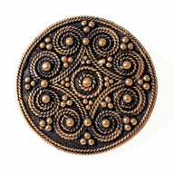 Wikinger-Scheibenfibel mit Granulation, Bronze