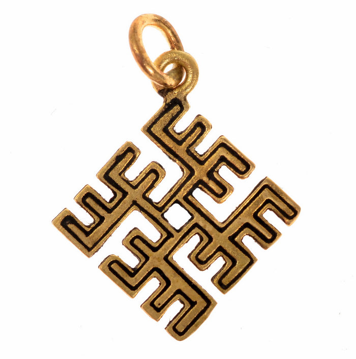 Baltský přívěsek Ugunskrusts (ohnivý kříž), bronz