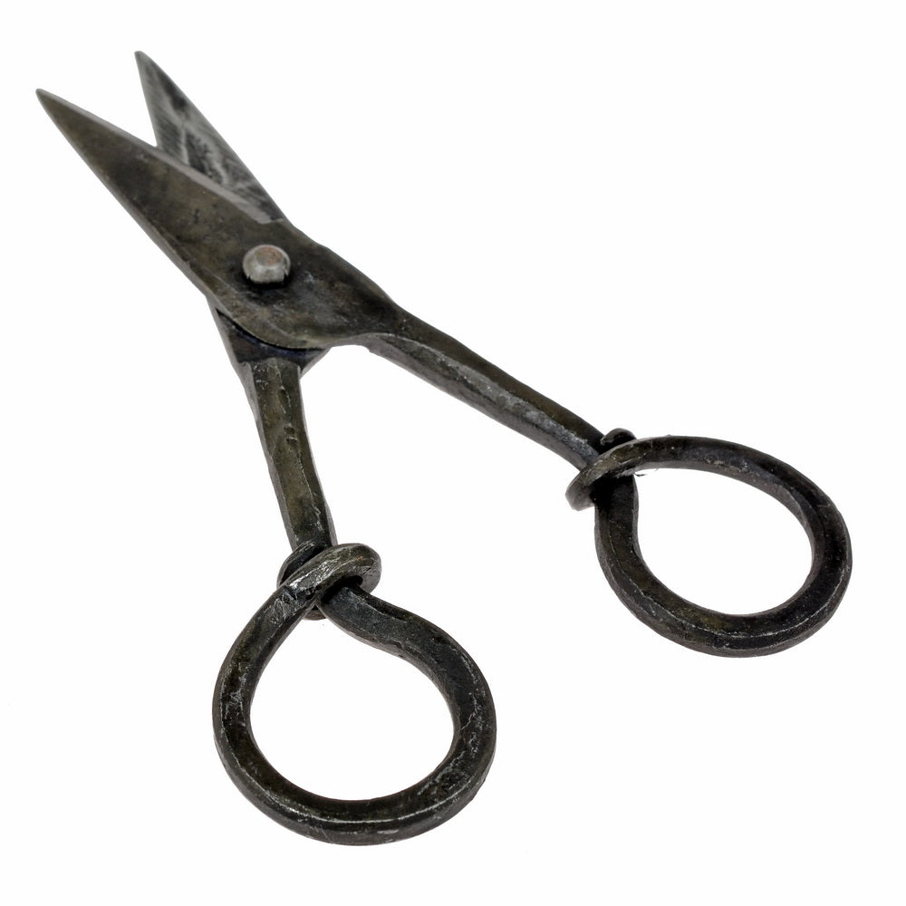 Rustic sewing scissors, medieval, iron