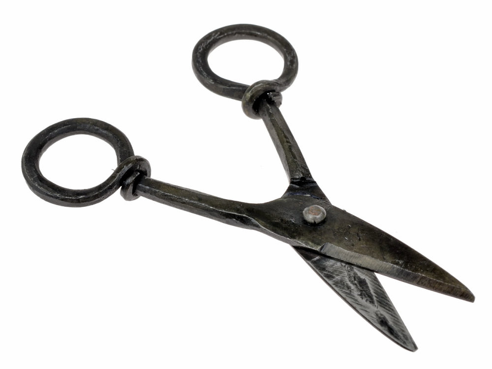 Rustic sewing scissors, medieval, iron