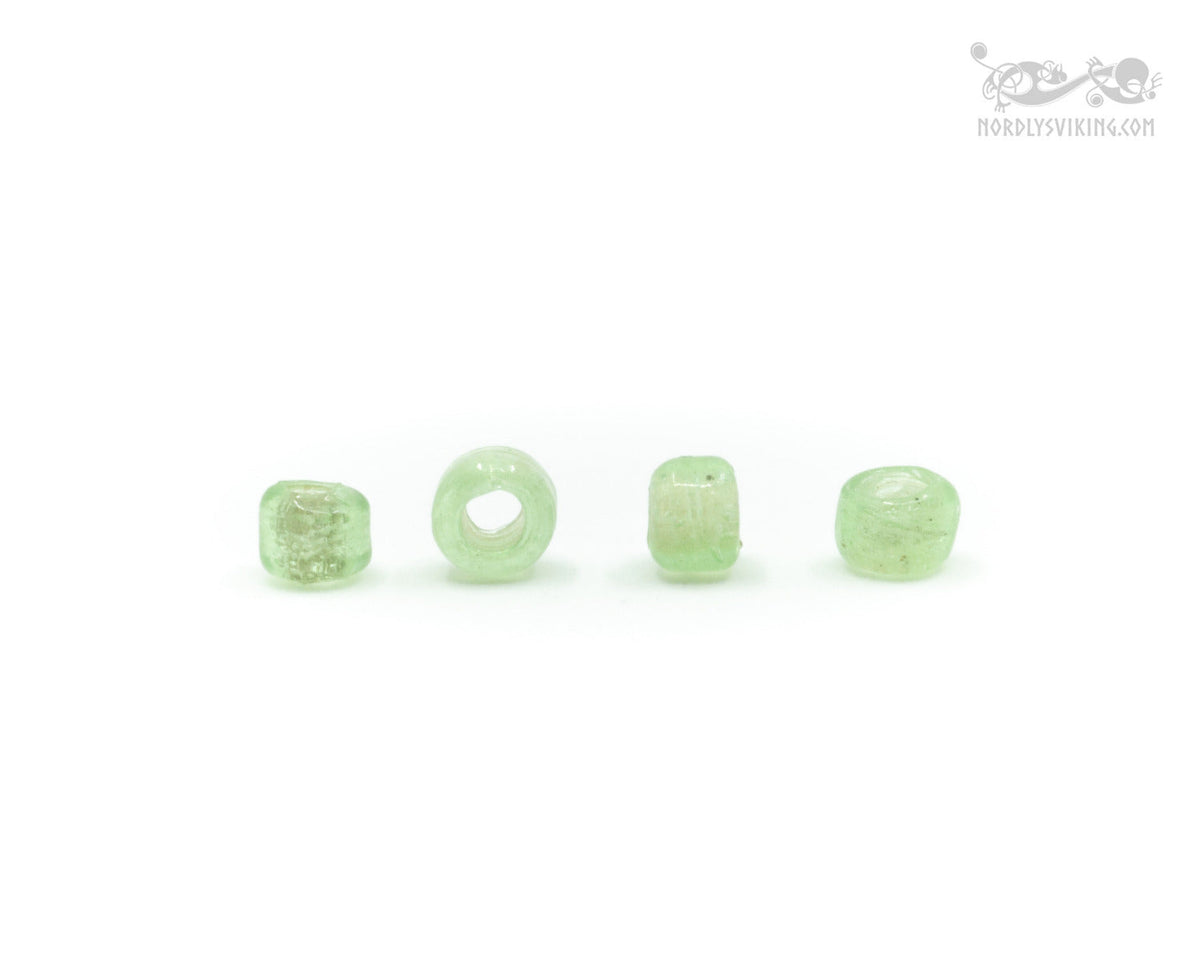 Viking glass bead Gotland, light green, 10 pieces