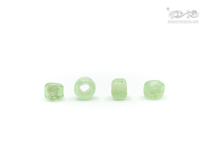 Viking glass bead Gotland, light green, 10 pieces