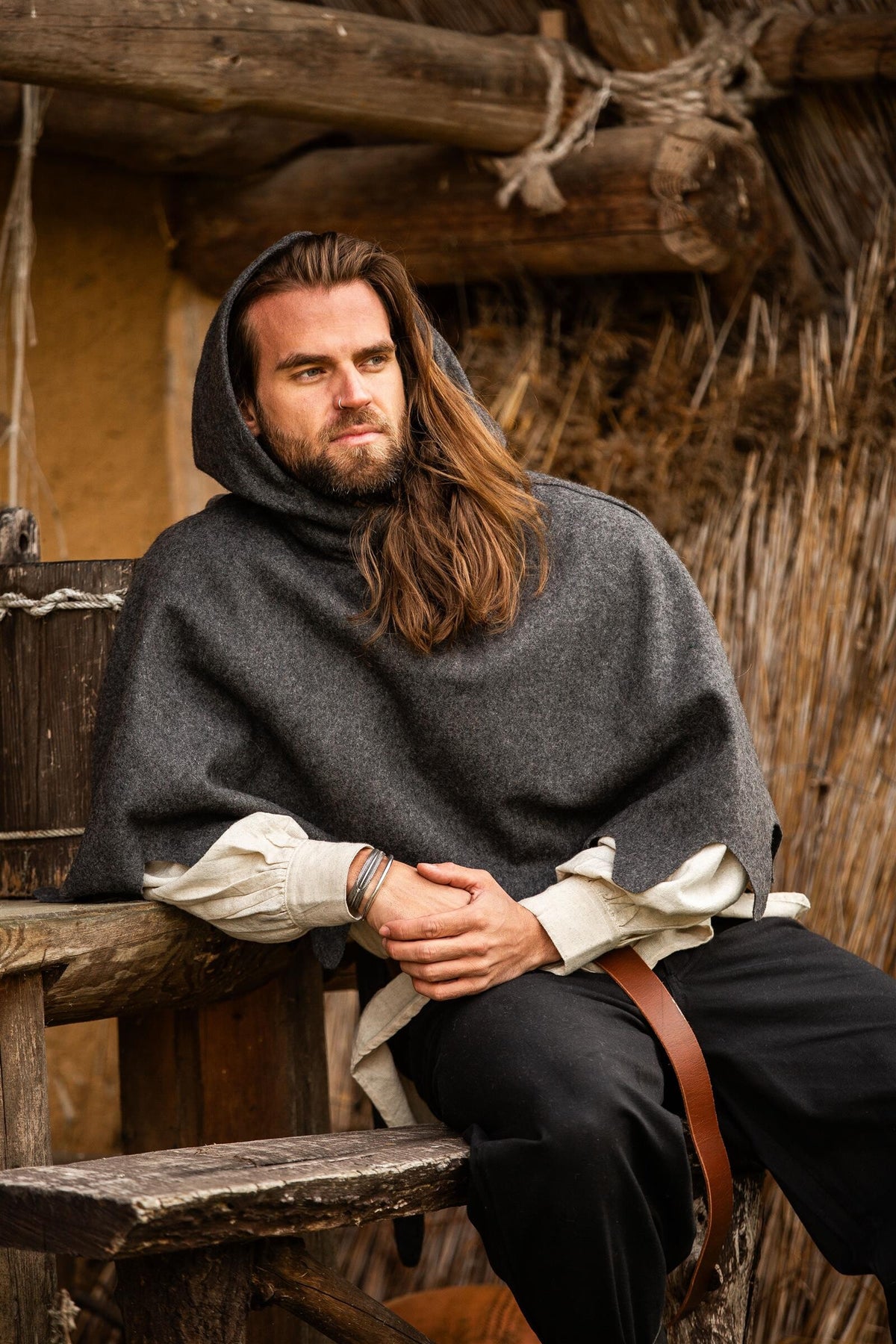 Wollen kaproen, grijs