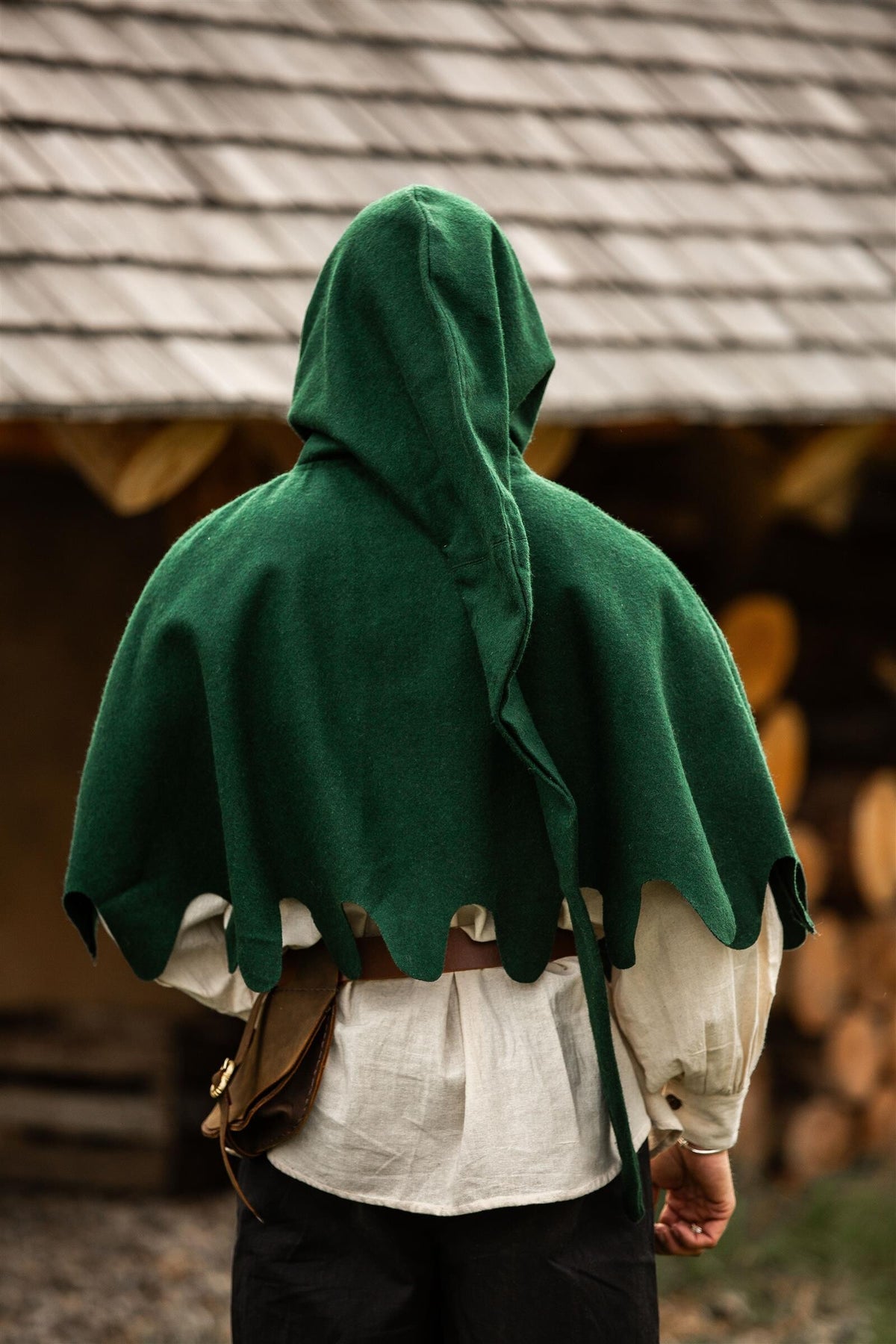 Wełniany kaptur (kaproen), zielony