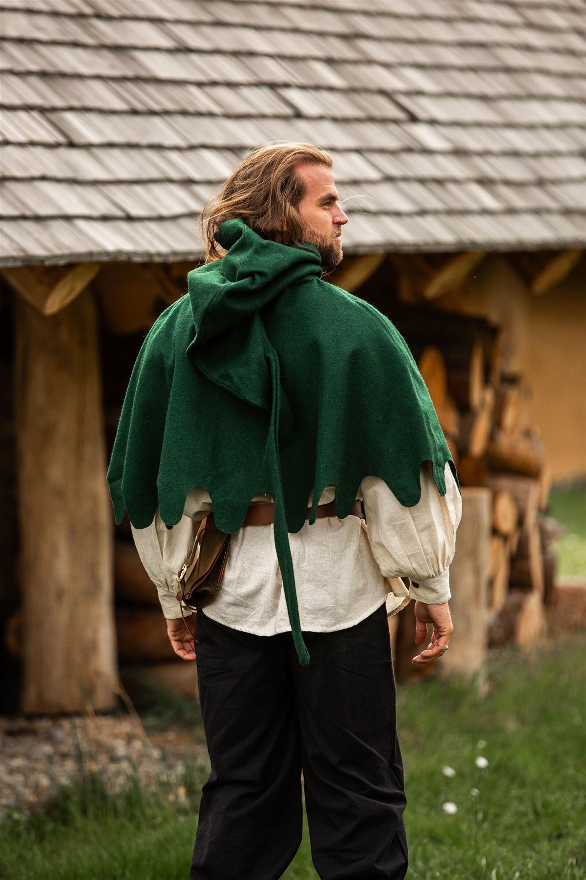 Wełniany kaptur (kaproen), zielony