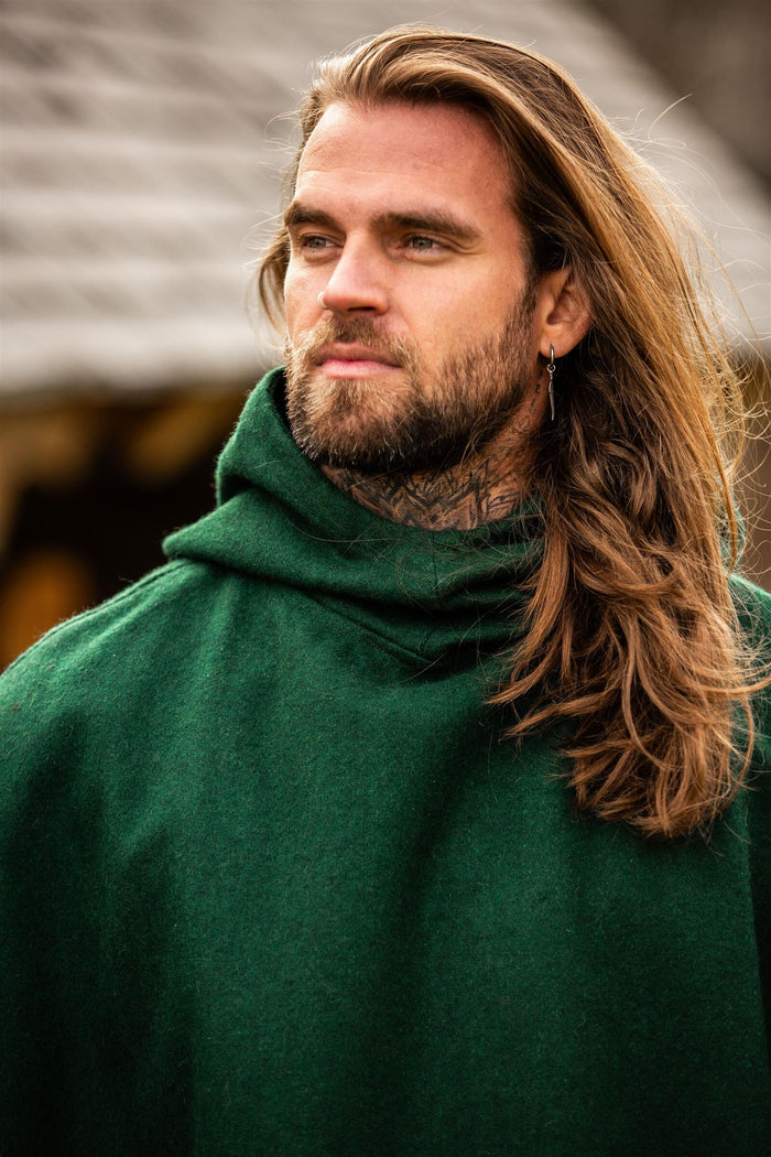 Wełniany kaptur (kaproen), zielony