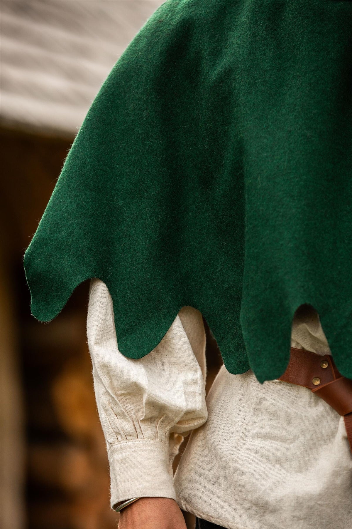 Wełniany kaptur (kaproen), zielony