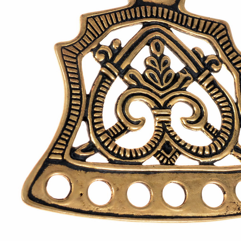Wikinger-Perlenteiler mit Blumenmuster, Lettland, versilberte Bronze