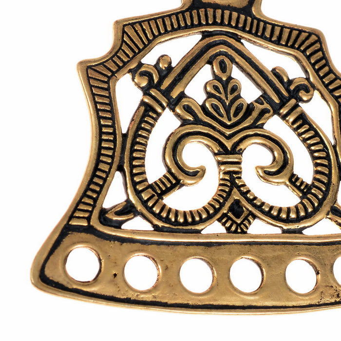 Wikinger-Perlenteiler mit Blumenmuster, Lettland, versilberte Bronze