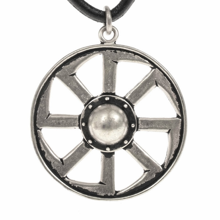 slavisk kolovrat-amulett, solhjul, bronse