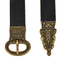 Late Roman belt with strap tongue, black leather, brass