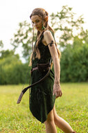 Leather dress Lunette, green