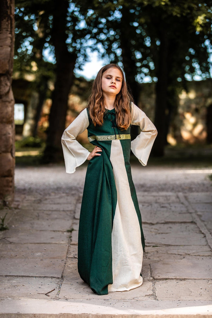 Sukienka dziewczęca Ariane, zielono-biała