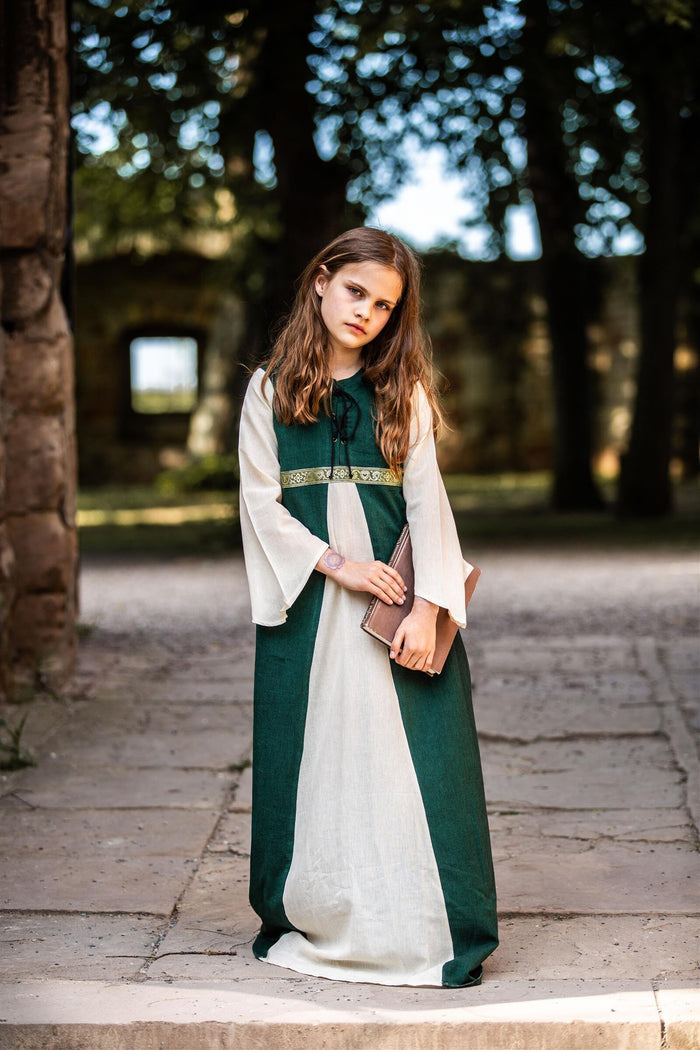 Sukienka dziewczęca Ariane, zielono-biała