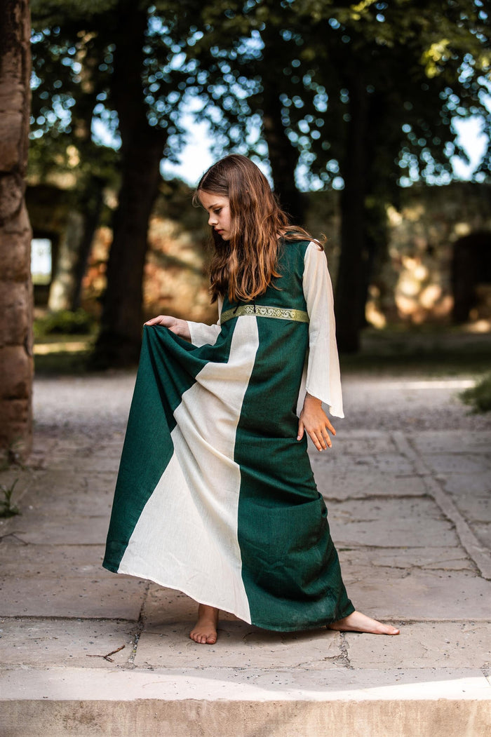 Sukienka dziewczęca Ariane, zielono-biała