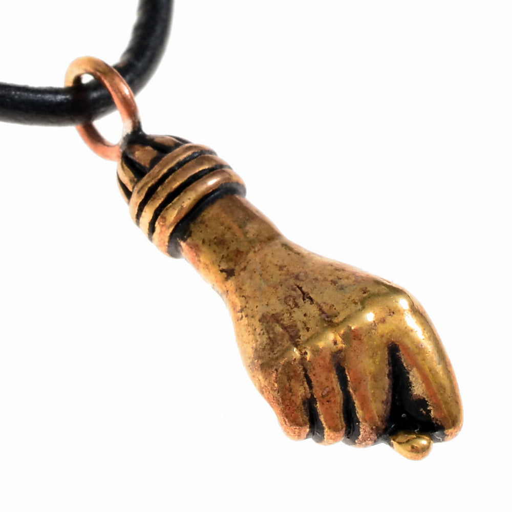 Römisches Manofico-Amulett, versilberte Bronze