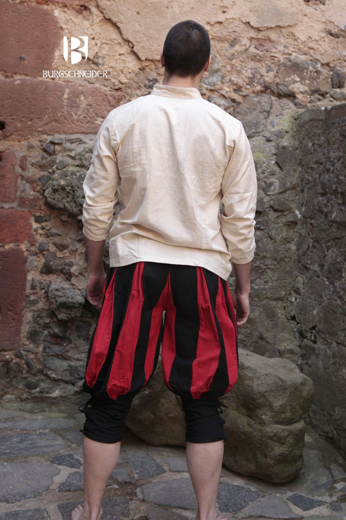 Landsknecht kniebroek Maximilian, zwart-rood