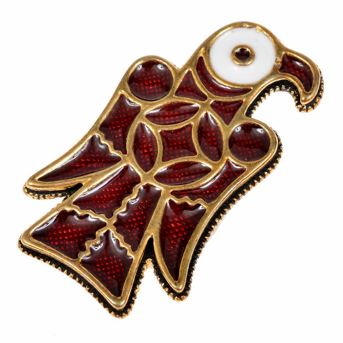 Oostgotische adelaarsfibula, links, verzilverd brons