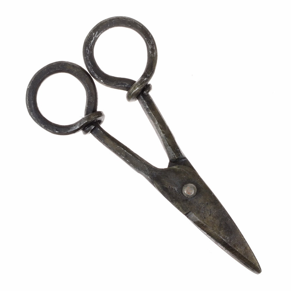 Rustic sewing scissors, medieval, iron