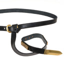 Cintura Alemanni Niederstotzingen con linguetta e accessori, nero pelle, ottone