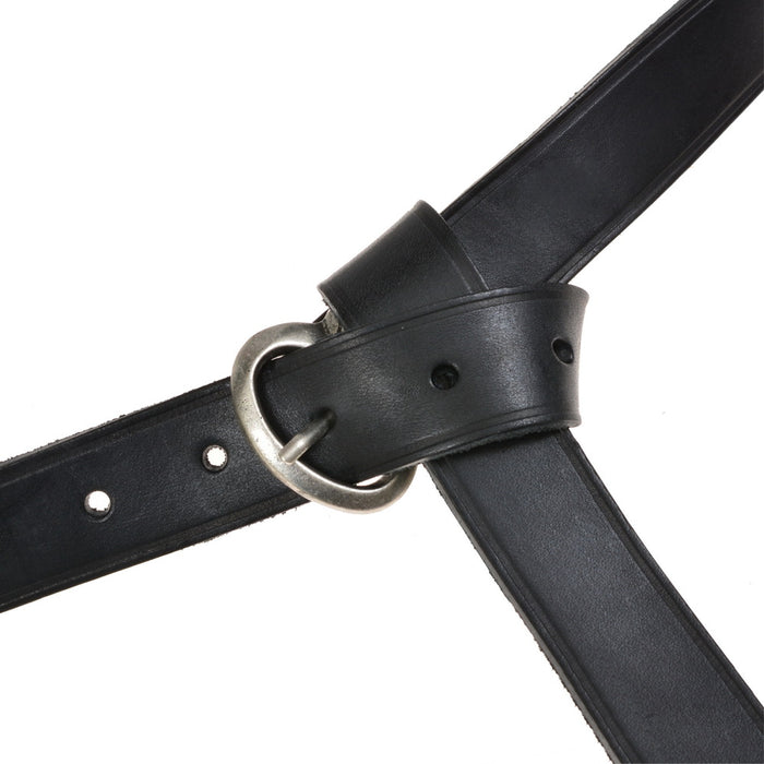 Mérovingien ceinture avec languette de sangle et ferrures, brun cuir, plaqué argent laiton