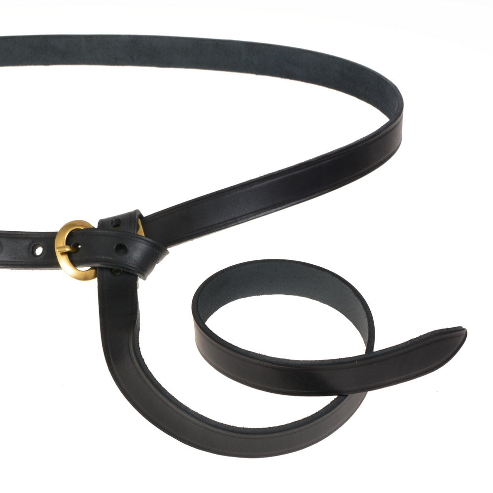 Alemannenriem Niederstotzingen, braun Leder, versilbert messing