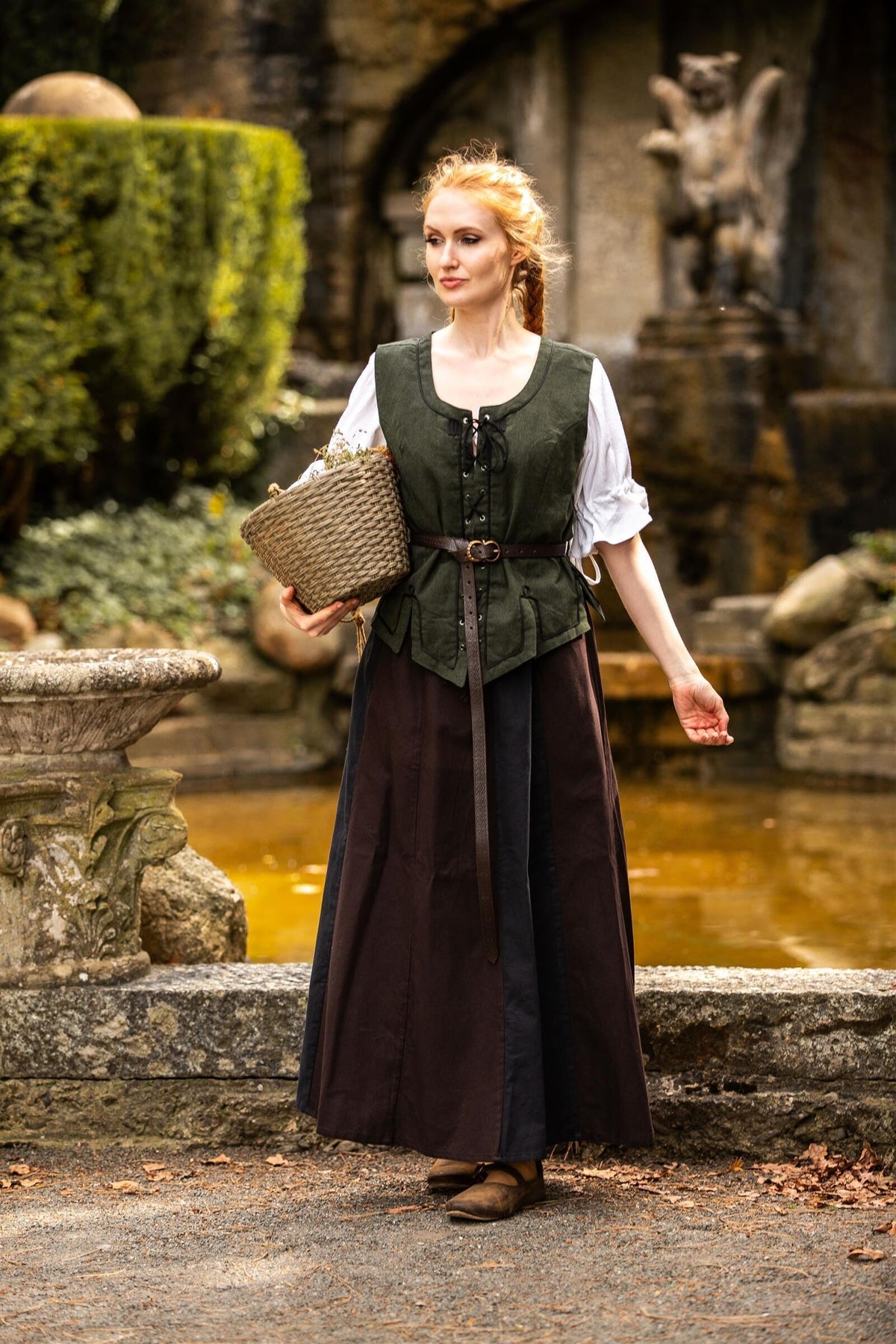 Middelalderlig doublet Christine grønn