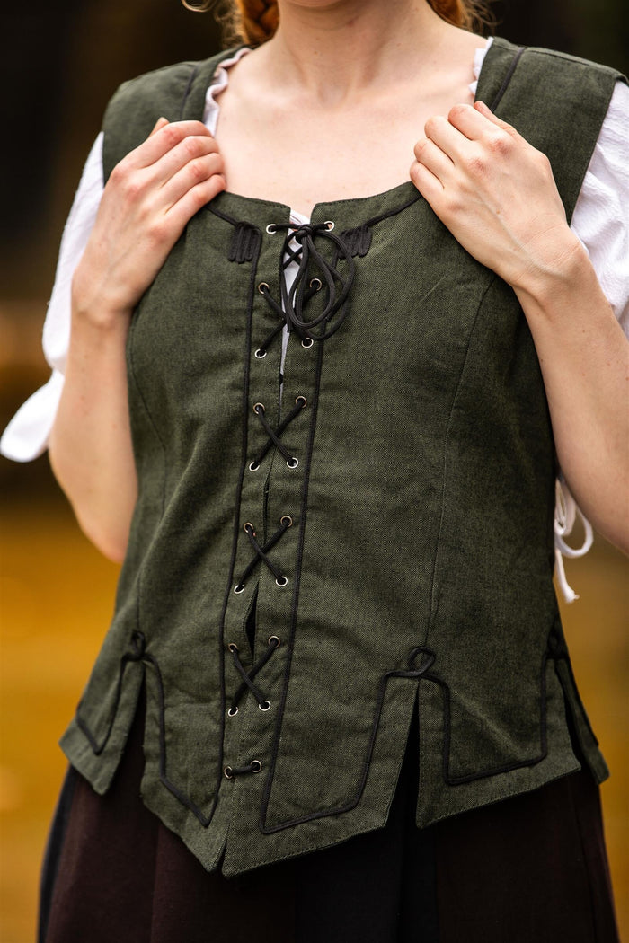 Middelalderlig doublet Christine grønn